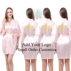 Bridal Shower Party Wedding Morning Robe Decoration Kimono <strong>Dress</strong> Lingerie Bride <strong>Bridesmaid</strong> Sleepwear Mother's Groom Gown - Product Image 2