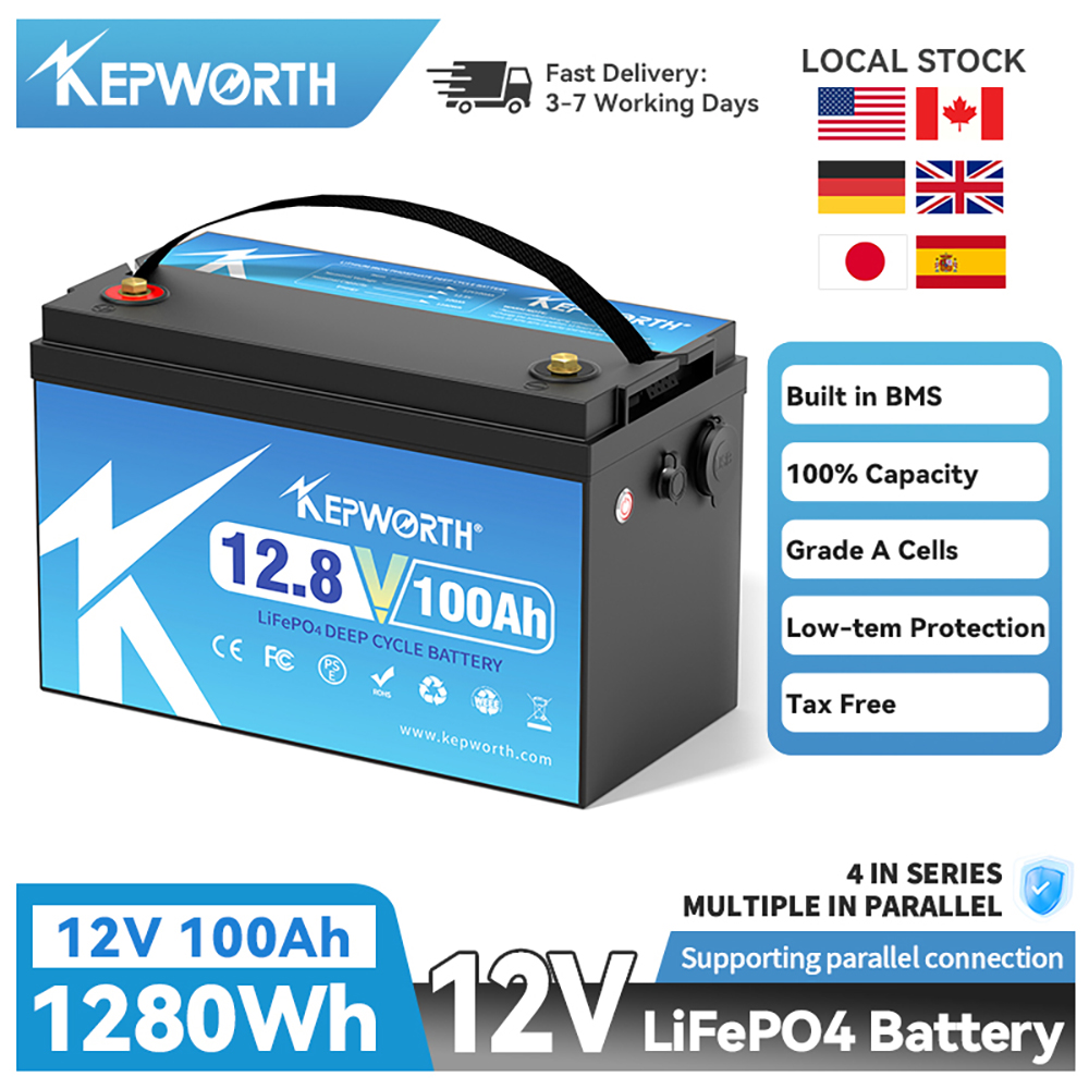 KEPWORTH リン酸鉄リチウムイオンバッテリー　12V/100Ah Amazon.co.jp: KEPWORTH 12V 100Ah LiFePO4バッテリーディープ