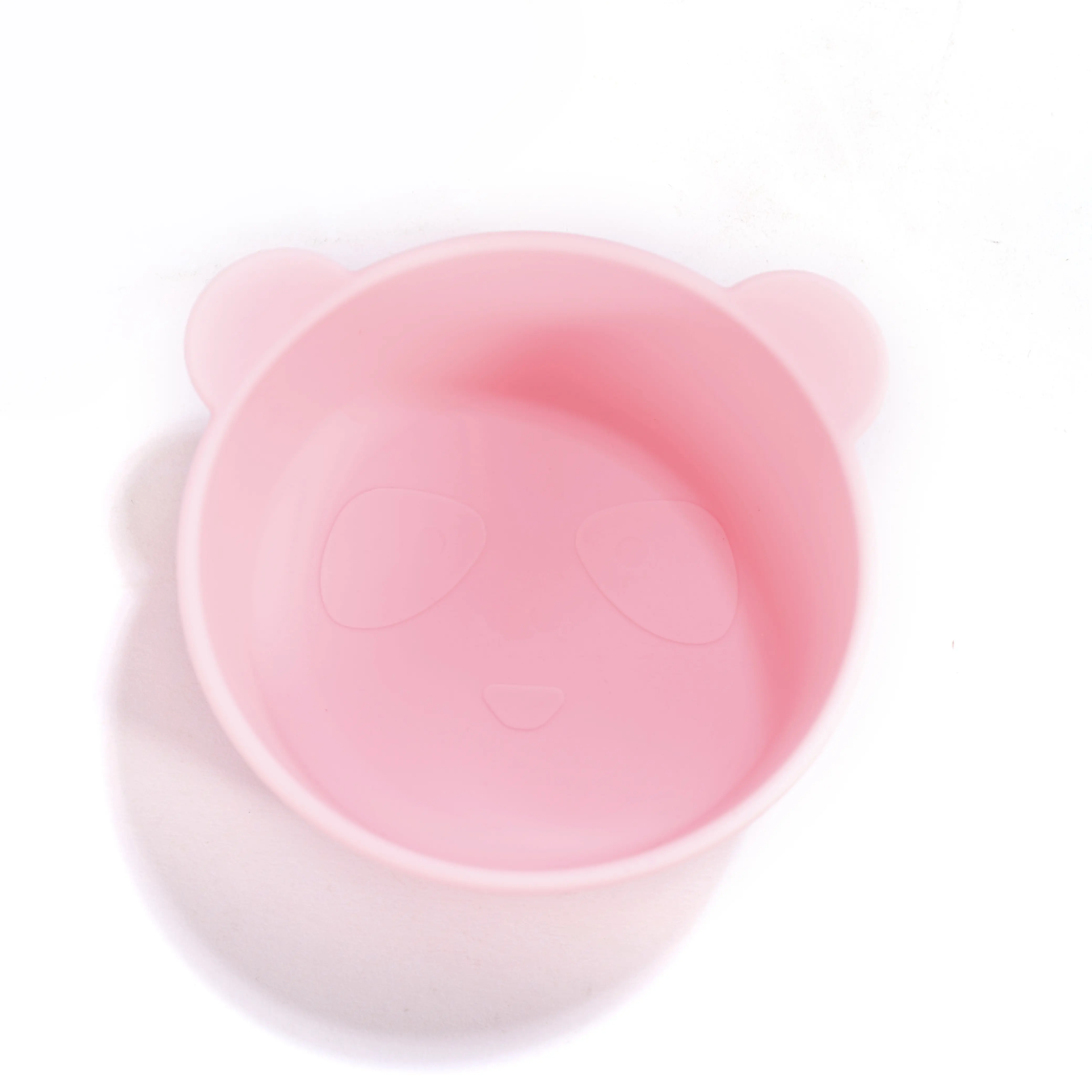 מוצרים חדשים BPA משלוח תינוק קערות סיליקון לילדים מותאם אישית צבע מקובל פנדה קערה עם יניקה