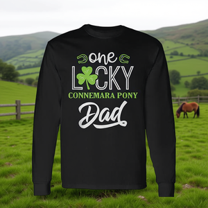 Camiseta de Manga Larga para Hombre, Inspirada en el Pony Irlandés, Cuello Redondo, Algodón, Corte Regular, Tema Ecuestre - Product Image 3