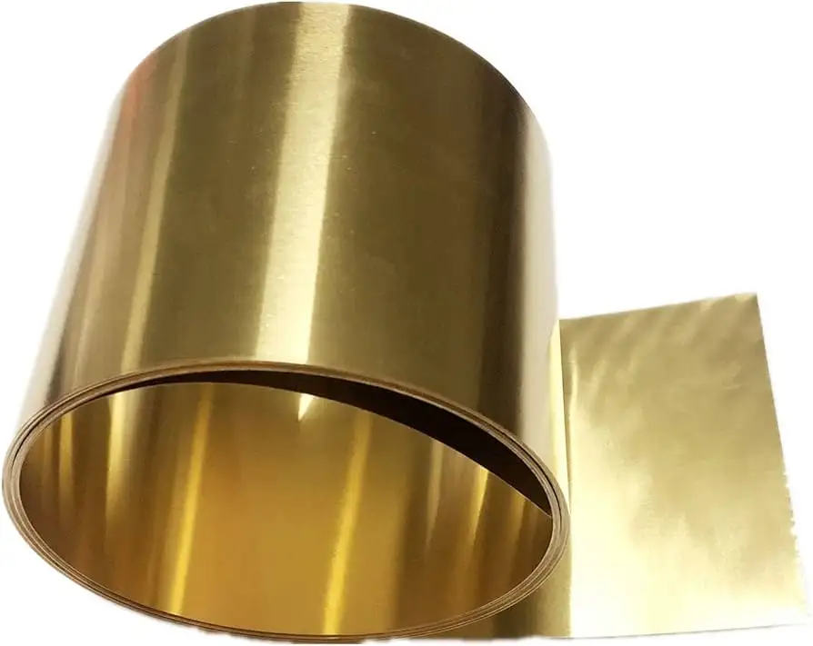 Hot Selling 1Meter/Roll Thin Brass Sheet Strip Gold Film High Purity Brass Foil Plate H62 Thick 0.3/0.5MM From Indonesia