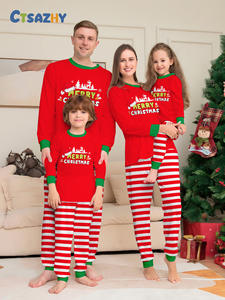 Set piyama keluarga cocok kualitas terbaik atasan Gambar huruf PJ Natal dan bawahan kotak-kotak pakaian tidur Natal <span class=keywords><strong>Jammies</strong></span> dengan saku - Product Image 5