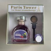 Diffuseur d'arômes en verre pour voiture - Golden Day Tower, design élégant, sans flamme, évaporation naturelle, élimination des odeurs, longue durée