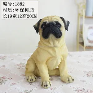 Spot Wholesale Cheap Animal Resin Statues Artificial Hand Made Lifelike Small Lovely Sitting Lie Resin Dogs Models Home Decor