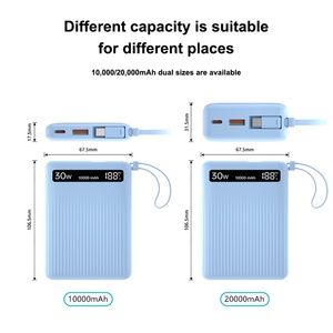 Nuevo Banco de Energía de Carga Súper Rápida PD22.5W de 10000mAh 20000mAh con Cable, Cargador Universal para Teléfono Móvil, Tendencia 2025 - Product Image 3