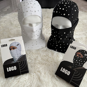 Máscara Balaclava Personalizada com Diamantes, Envio Direto do Armazém Americano - Máscara Esportiva Estilosa Americana para Ciclismo e Esqui, Respirável - Product Image 3