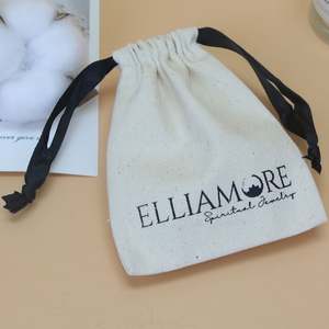 Sac à cordon en coton muslin avec logo personnalisé ECO-fri, pochette cosmétique pour le rangement des cosmétiques - Product Image 2