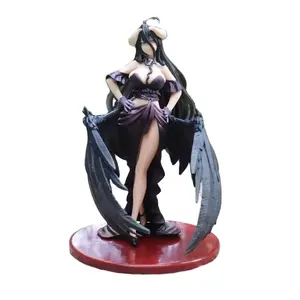 New Overlord Maiden Albedo Black Dress Anime Character Costume Cartoon Style PVC Model Sculpture Toy from Japan