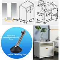Pieds de nivellement pivotants galvanisés D50*M8*35, pieds de nivellement réglables en acier inoxydable, pieds réglables en nylon