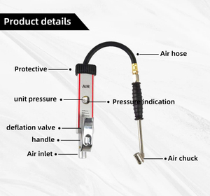 Manometro per Pneumatici <span class=keywords><strong>di</strong></span> Alta Precisione Tipo Righello con Design Avanzato Antiurto e <span class=keywords><strong>Misuratore</strong></span> <span class=keywords><strong>di</strong></span> <span class=keywords><strong>Pressione</strong></span> in Lega <span class=keywords><strong>di</strong></span> Alluminio - Product Image 3