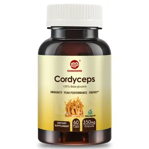 Suplemento suplementos de hongos potenciadores de la inmunidad Cordyceps orgánicos Cápsula vegana Beta Glucan más de 25% Suplemento para la salud