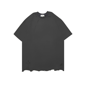 เสื้อยืดโอเวอร์ไซส์ผู้ชาย ทรงหลวม ผ้าฝ้าย 100% แขนสั้น คอกลม สไตล์ลำลอง ทรงพอดีตัว ความยาวปกติ สีพื้น - Product Image 1