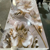 Service OEM, plaque de marbre UV personnalisée de 3 mm, 1220*2440 mm, épaisseur sur mesure, panneau mural imperméable 5D pour appartement, salle de bain, salon