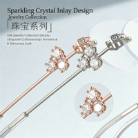 GN0803 Lunettes ovales sans monture en alliage, style déesse séduisante, avec design incrusté de diamants étincelants