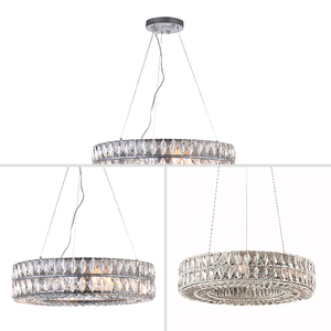 Mejor opción moderno K9 de cristal de hierro Decoración de casa redondo de cromo de candelabro de restaurante - Product Image 6
