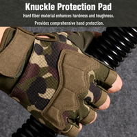 Gants tactiques multifonctionnels sans doigts avec protection des articulations, respirants, demi-doigts, pour le tir, la chasse et la randonnée