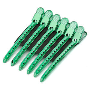 Pinces à cheveux en métal de 12 cm, type bec de canard, pour permanente et coloration, couleur verte, haute qualité, usage quotidien - Product Image 1