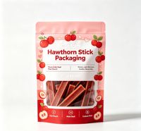 Sacs Mylar personnalisés refermables en matériau MOPP avec fermeture éclair, motif de dessin animé mignon pour les bâtonnets de Hawthorn, les fruits secs, les bonbons