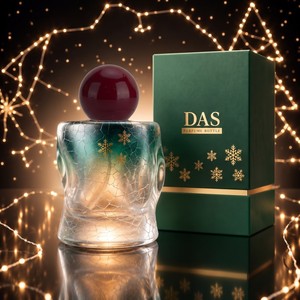 Vente en gros de flacons de parfum en verre de 50 ml, vaporisateur rechargeable, édition limitée de Noël, dégradé givré, ensemble cadeau - Product Image 1