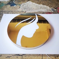 Lettre de canal de salon en or personnalisée LED enseigne rétro-éclairée en acrylique solide pour logo d'entreprise enseignes lumineuses d'extérieur