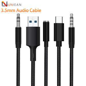 All'ingrosso all'ingrosso 3.5MM Audio <span class=keywords><strong>Aux</strong></span> a Type-C cavi <span class=keywords><strong>USB</strong></span> un maschio 3.5MM Audio femmina cavi microfono per Iphone ad Android - Product Image 1