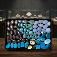 Lot de cabochons en pierres précieuses naturelles mélangées en vrac – Quartz, Opalite et Agate, cabochons à dos plat pour la fabrication de bijoux