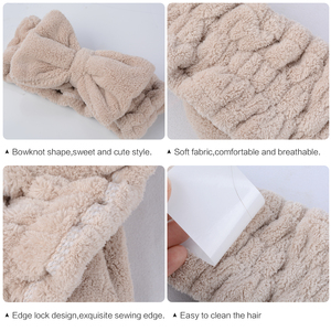 Accessoires pour cheveux : Bandeau turban doux en polaire Carol avec nœud, personnalisé, pour maquillage et spa, pour femmes - Product Image 4