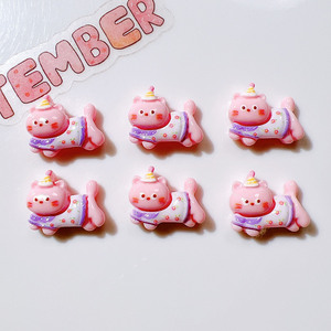 Encantadores dijes delgados de resina con animales (gatos y perros) en pose de carrera para manualidades DIY, hebillas de zapatos, vasos de agua, accesorios para el cabello y Navidad - Product Image 3