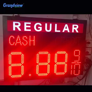 Double Side 12Inch REGULAR DIESEL 8.88 9/10 Led Gas Price LED Sign for petrol station