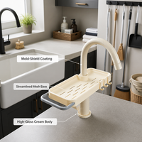 Organisateur d'évier de cuisine Nimble : support pour éponge pour évier de cuisine et tuyau de salle de bain