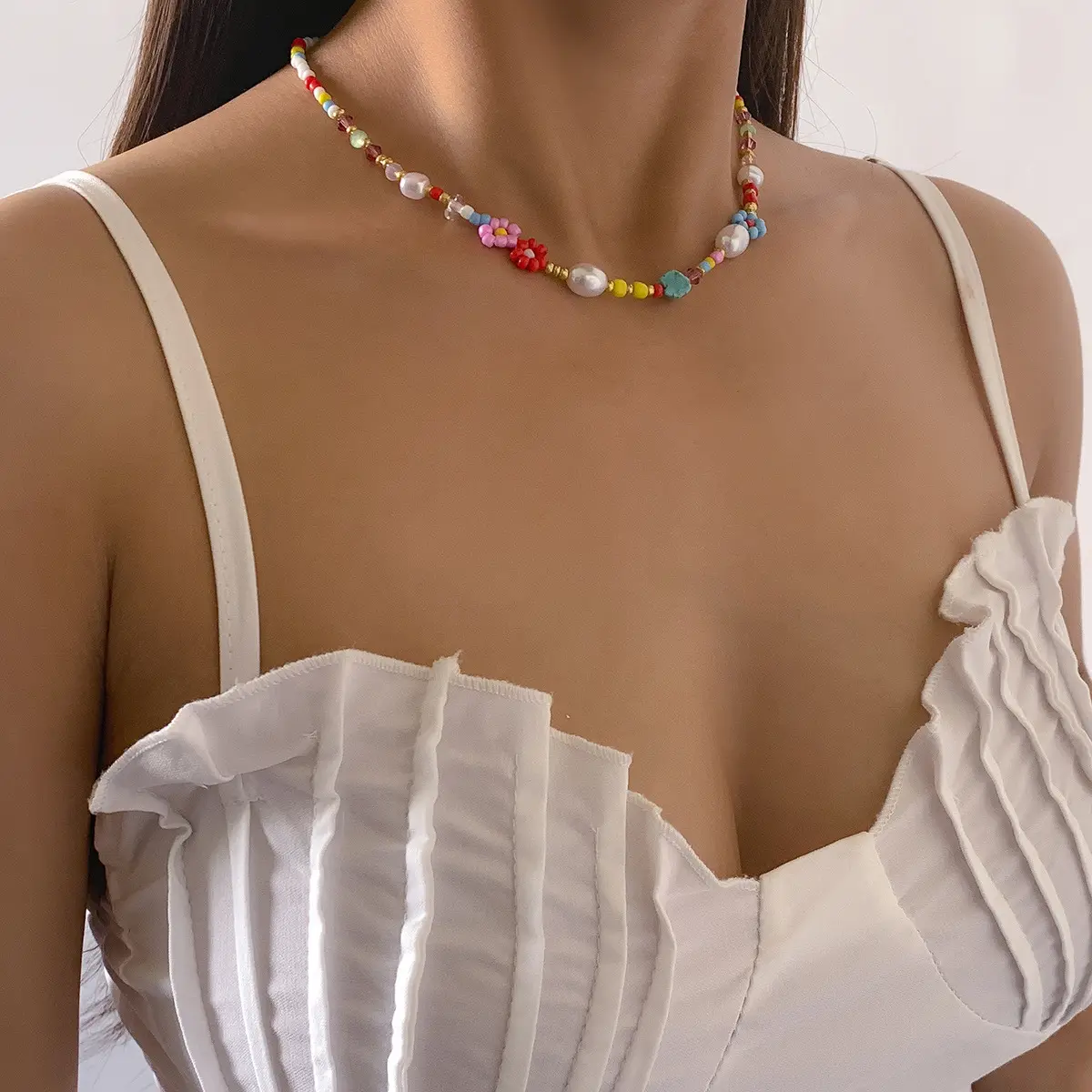 Wholesale Fashion Boho Retro necklace Jewelry Seed Beaded chocker Necklaces for women