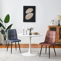 Chaises de salle à manger modernes de luxe en tissu velours vert bleu gris nordique avec pieds en métal pour hôtels et salles à manger domestiques