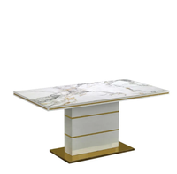 Combinación de Mesa de Comedor Rectangular y Sillas de Mármol y Madera Maciza de Estilo Nórdico Moderno Minimalista para Apartamentos Pequeños