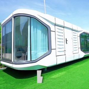 Maison capsule spatiale avec <span class=keywords><strong>terrasse</strong></span> |   Bureau mobile en verrière pour hébergement touristique |   Capsule spatiale miniature portable pour la maison - Product Image 4