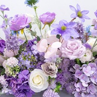 Flores Artificiales de Seda para Bodas, Cumpleaños y Fiestas, Estilo Vintage Hechas a Mano, Decoración de Mesa Larga, Arreglo Floral para el Suelo