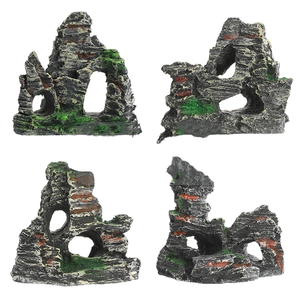 Kunststof kunsthars luxe ovale bloemen rotstuin viskom landschap <span class=keywords><strong>aquarium</strong></span> decoratie berg schuilplaats accessoires - Product Image 1