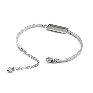 Base de pulsera de acero inoxidable con dije de corazón para accesorios de fabricación de joyas DIY, 8g de peso, fornituras hechas a mano - Product Image 5