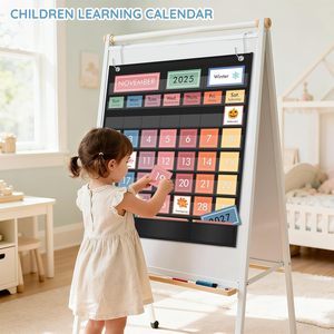 Rainbow Calendar Pocket Chart 20x23.6 In Weather Calendar Educational Cards Time Management Board - Product Image 5