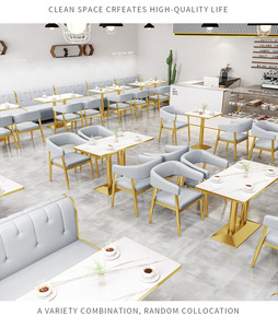 Snack <b>bar</b> with Double Person Booths and Sofa-style Seating Serving Hamburgers Desserts and Milk Teas <b>Table</b> and Chair Set - Product Image 6