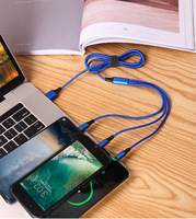 Kabel pengisi daya cepat, kabel Data 3in1 1.2M USB untuk IPhone, kabel pengisi daya cepat, kabel pengisi daya ponsel Android
