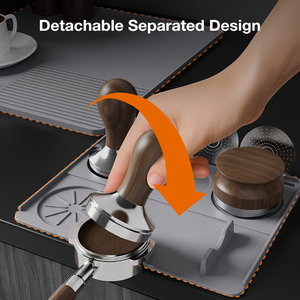 Tapis de comptoir 2-en-1 pour machine à expresso et cafetière, station de tamping détachable, résistant à la chaleur, facile à nettoyer, en silicone - Product Image 4