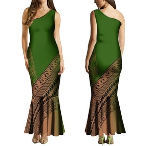 Vestidos polinesios de un hombro sin mangas con cola de pez para mujer, <span class=keywords><strong>vestido</strong></span> de cóctel elegante y Sexy a la cadera, ropa de mujer de <span class=keywords><strong>talla</strong></span> grande - Product Image 1