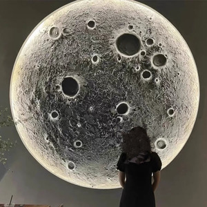 Lámpara de Pared con Forma de Luna, Modelo Cráter de Meteorito, Luz de Jardín para Patio de Villa, Lámpara de Pared Tridimensional con Forma de Luna, Decoración - Product Image 2