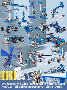 Bloques de Construcción de Robots Programables, <span class=keywords><strong>Material</strong></span> ABS 9686, 596 Piezas, Educación Científica, Ensamblaje Mecánico Eléctrico, Juguete Educativo - Product Image 2