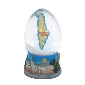 Globo de Nieve de Cristal con Forma de Huevo con <span class=keywords><strong>Mapa</strong></span> de <span class=keywords><strong>Israel</strong></span> Personalizado, Tierra Santa, Ciudad Vieja de Jerusalén, Roca de Al-Aqsa, Recuerdo Artesanal de Resina, Globo de Agua y Nieve - Product Image 1