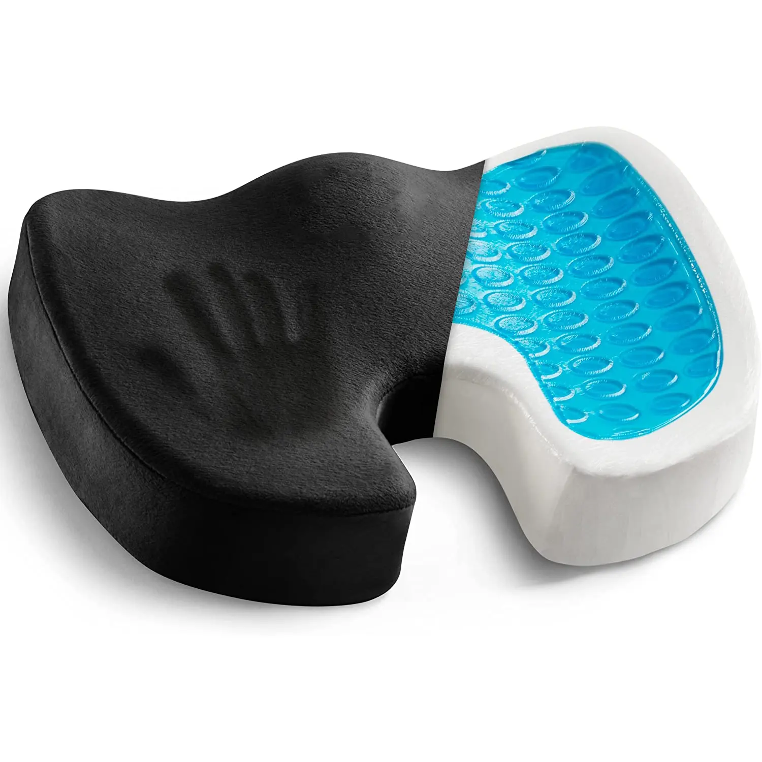 Non-Slip Orthopedic Gel Enhanced Seat Cushion Memory Foam Coccyx Cushion for Tailbone Pain - Office Chair Car Seat Cushion