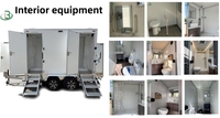 Remorque de Salle de Bain Mobile de Luxe pour l'Extérieur - Toilettes Portables Tout-en-un avec WC, Douche et Vasque pour Événements