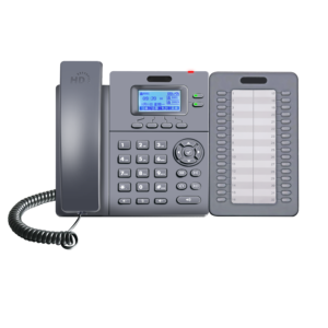 Téléphone <span class=keywords><strong>IP</strong></span> professionnel à 32 touches avec casque pour centre d'appels, écran LCD rétroéclairé de 2,4 pouces et PoE pour hôtel, bureau et réception - Product Image 1