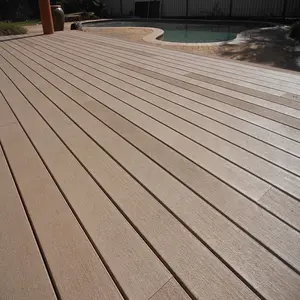 Deck composto de plástico wpc para decks, deck de madeira antiderrapante, resistente ao fogo e à prova d'água, 2024