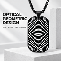 Collier personnalisé en acier inoxydable noir avec gravure laser et logo imprimé pour l'approvisionnement en gros des marques